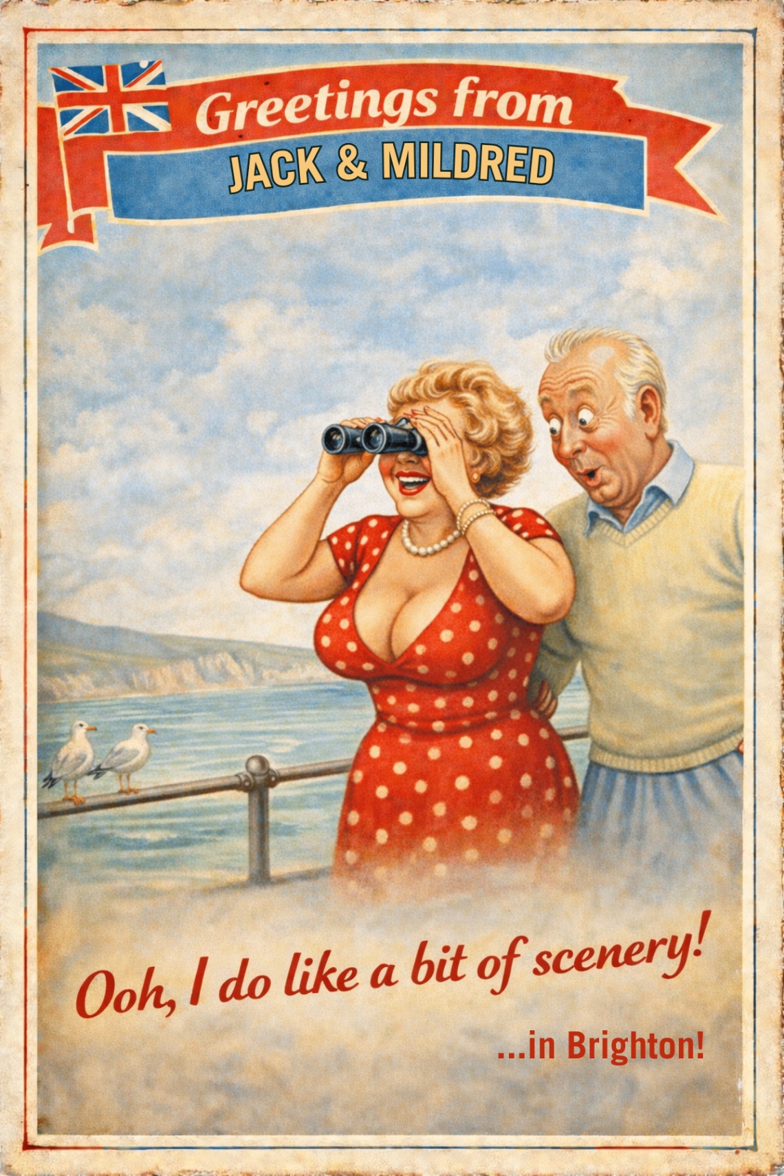 Vintage seaside postcard from Lovely Scenery!
