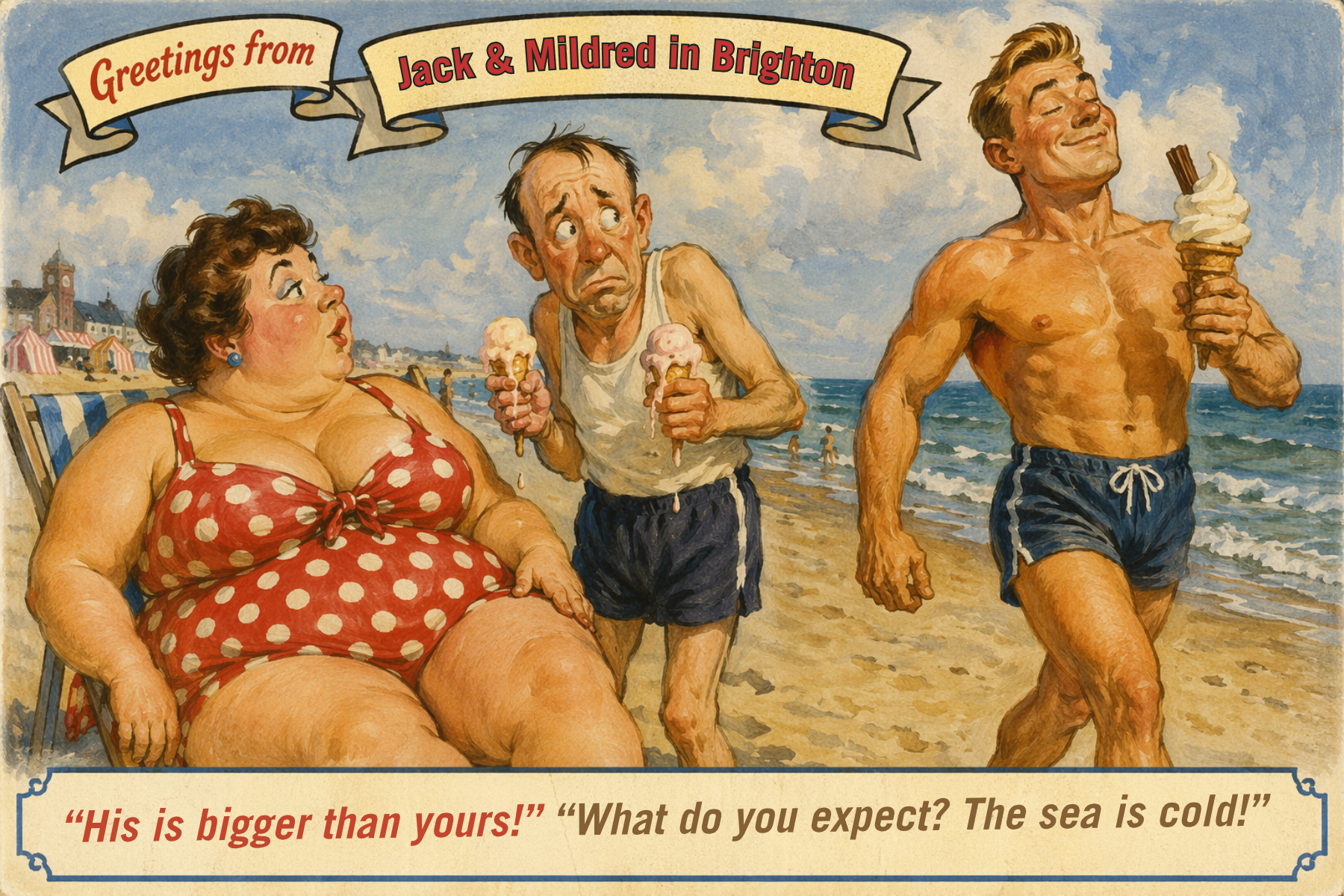 Vintage seaside postcard from Bigger Than Yours!