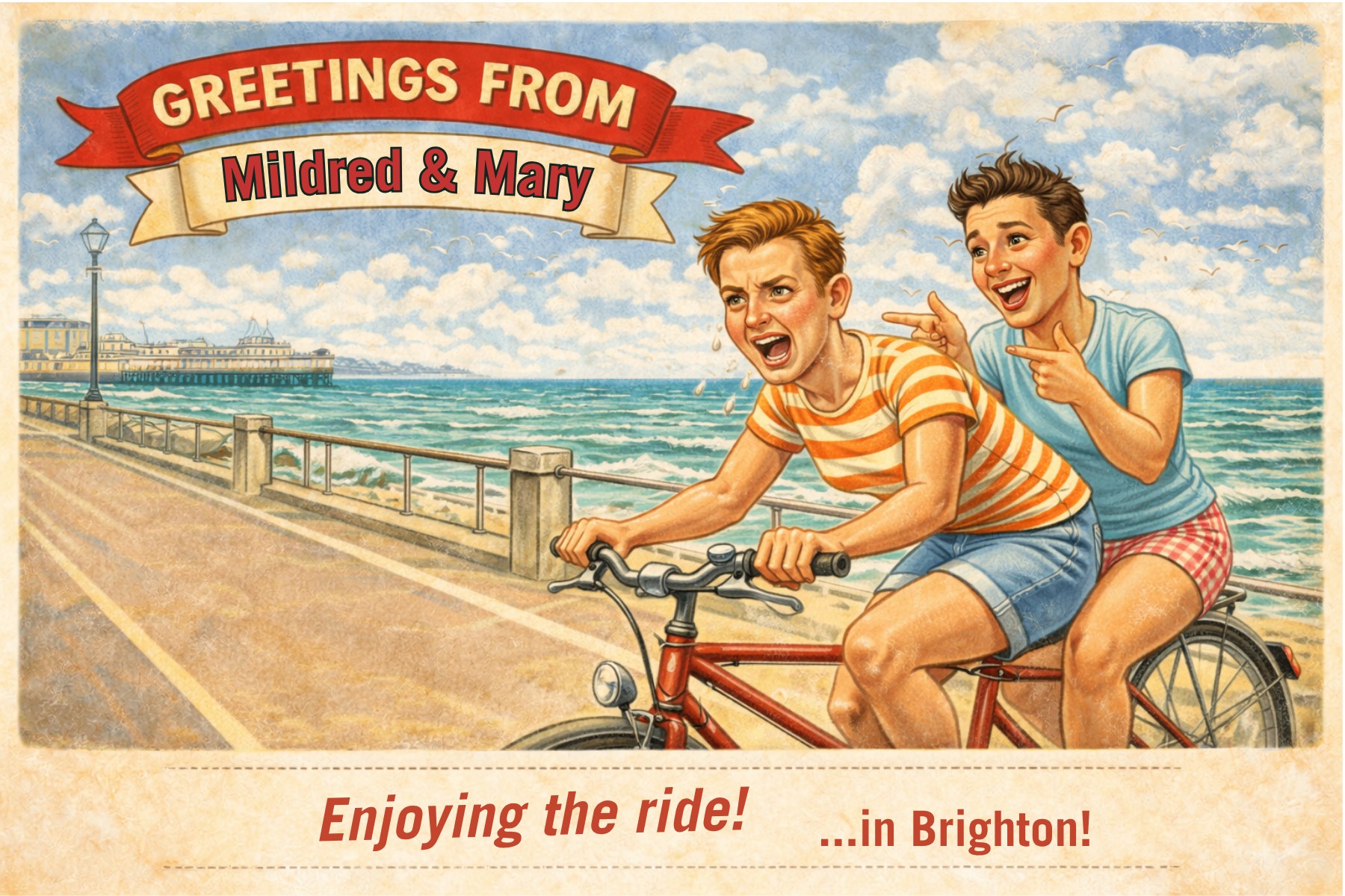 Vintage seaside postcard from Enjoying The Ride