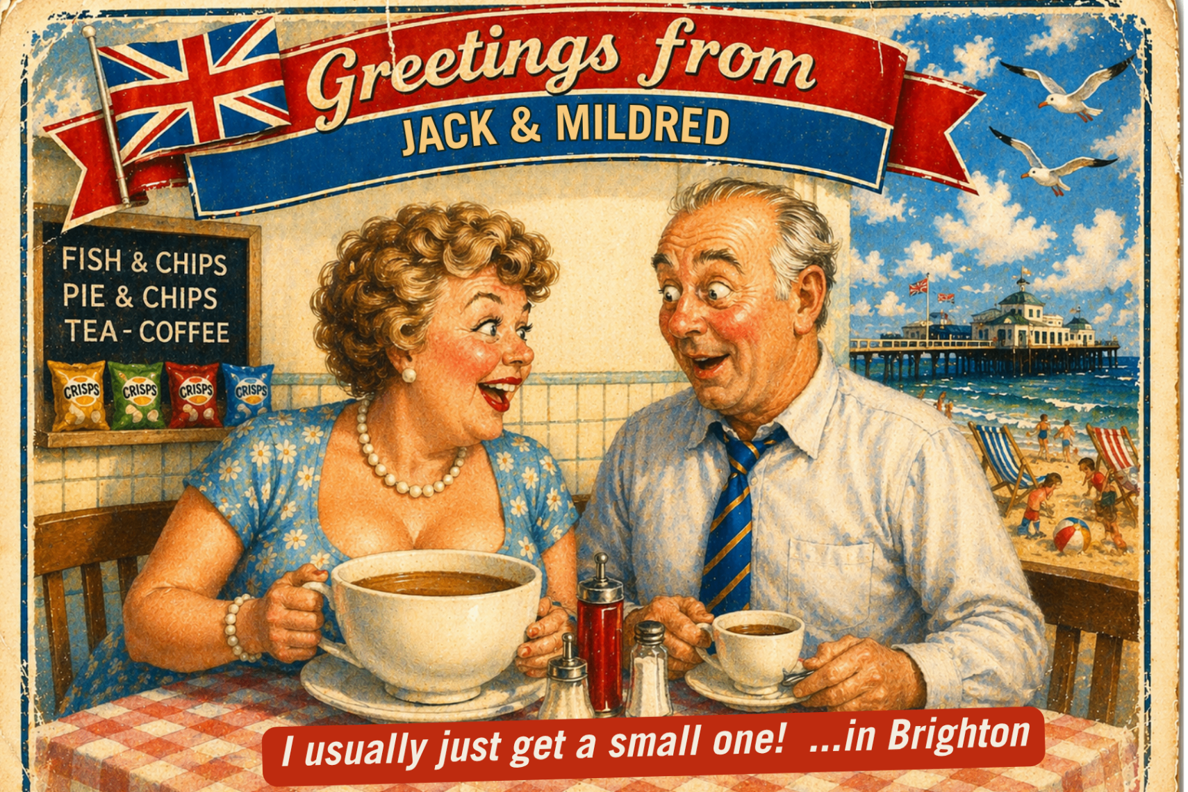 Vintage seaside postcard from ​I usually just get a small one