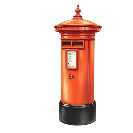 Classic British red pillar postbox